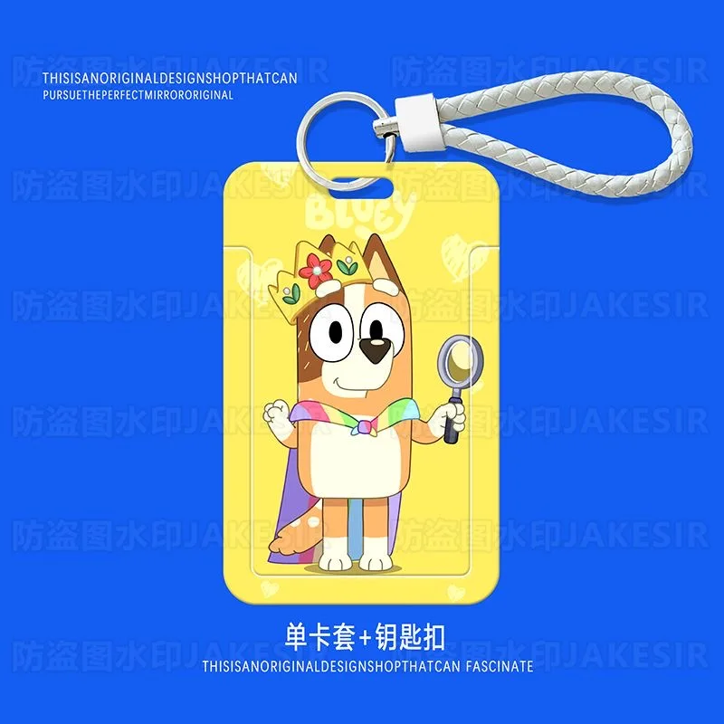 Bluey Card Holder Bingo Cartoon Student Meal Card Bus Card Slider Card Holder ID Protective Cover Access Control Campus Card Bag