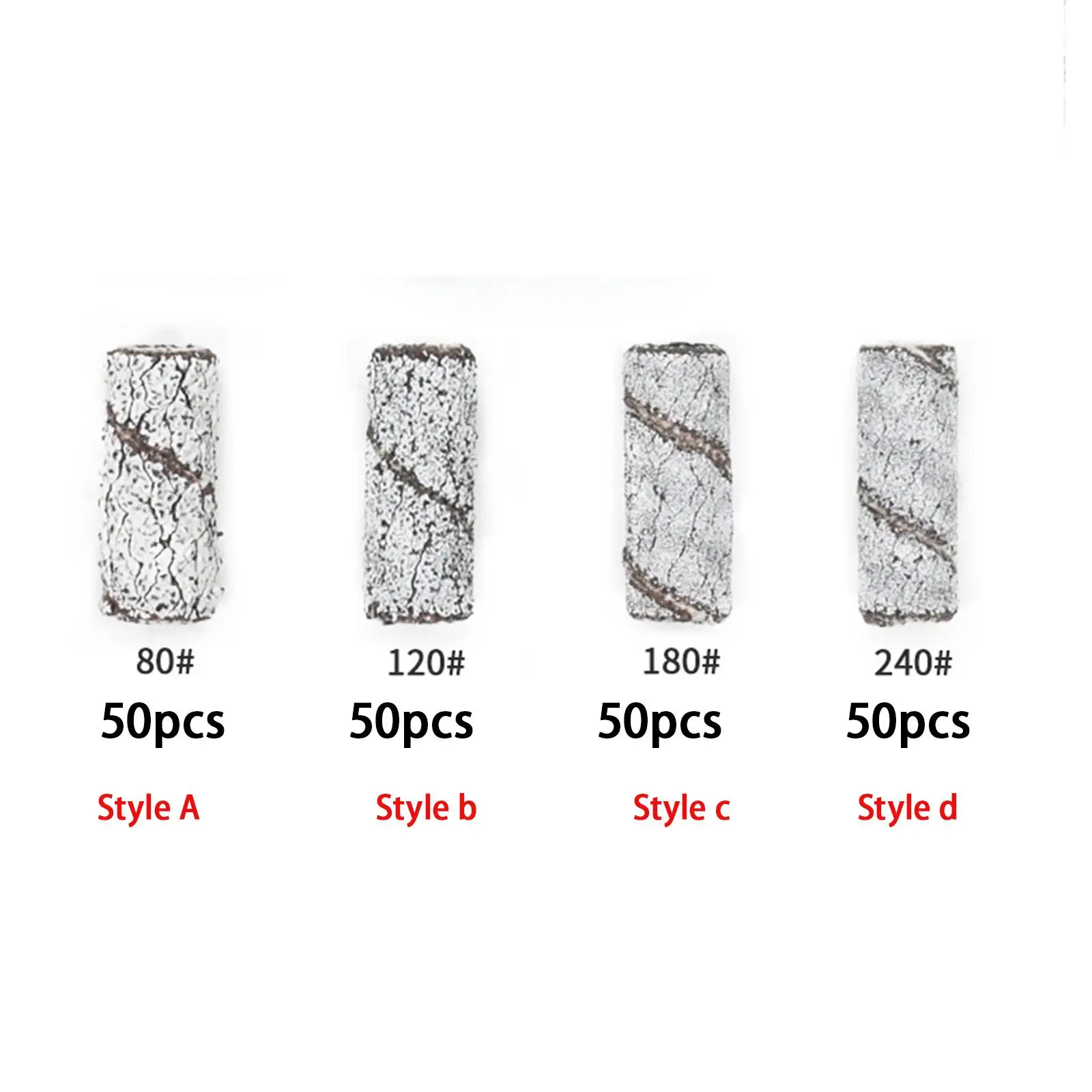 50pcs Nail Art Sanding Bands for 3.1mm Electric Manicure Nail Drill Bits