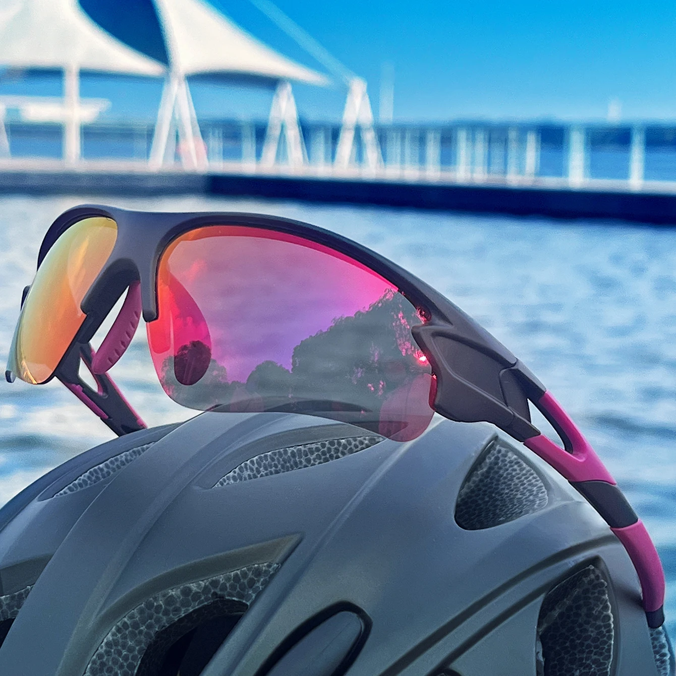 UV400 Men Motorcycle Sunglasses Outdoor Sports Fishing Cycling Running Driving Eyewear Women Fashion Goggles Comfortable Nose
