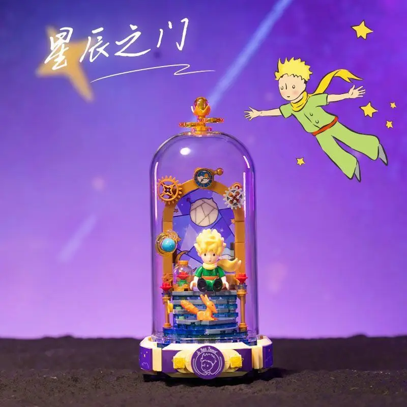 Rosa Eterna Piccolo Principe Cartoon Scena da sogno MOC Building Blocks Assemblaggio Giocattolo Bambini Modello di giunzione Regalo Blocchi di costruzione