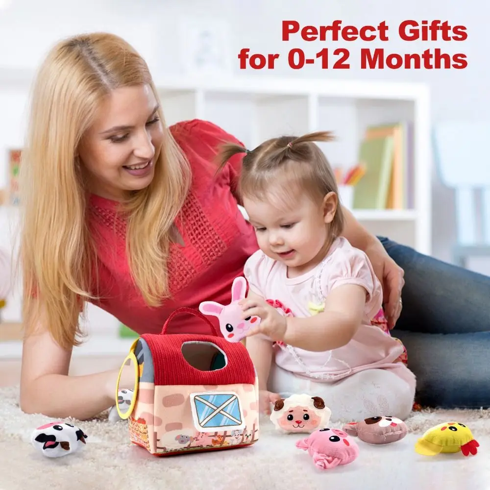 

Имитация детских мягких животных на ферме, милые со звуком, набор дома для фермерских животных, обучающие игрушки с героями мультфильмов, животные, познавательные игрушки для мальчиков и девочек