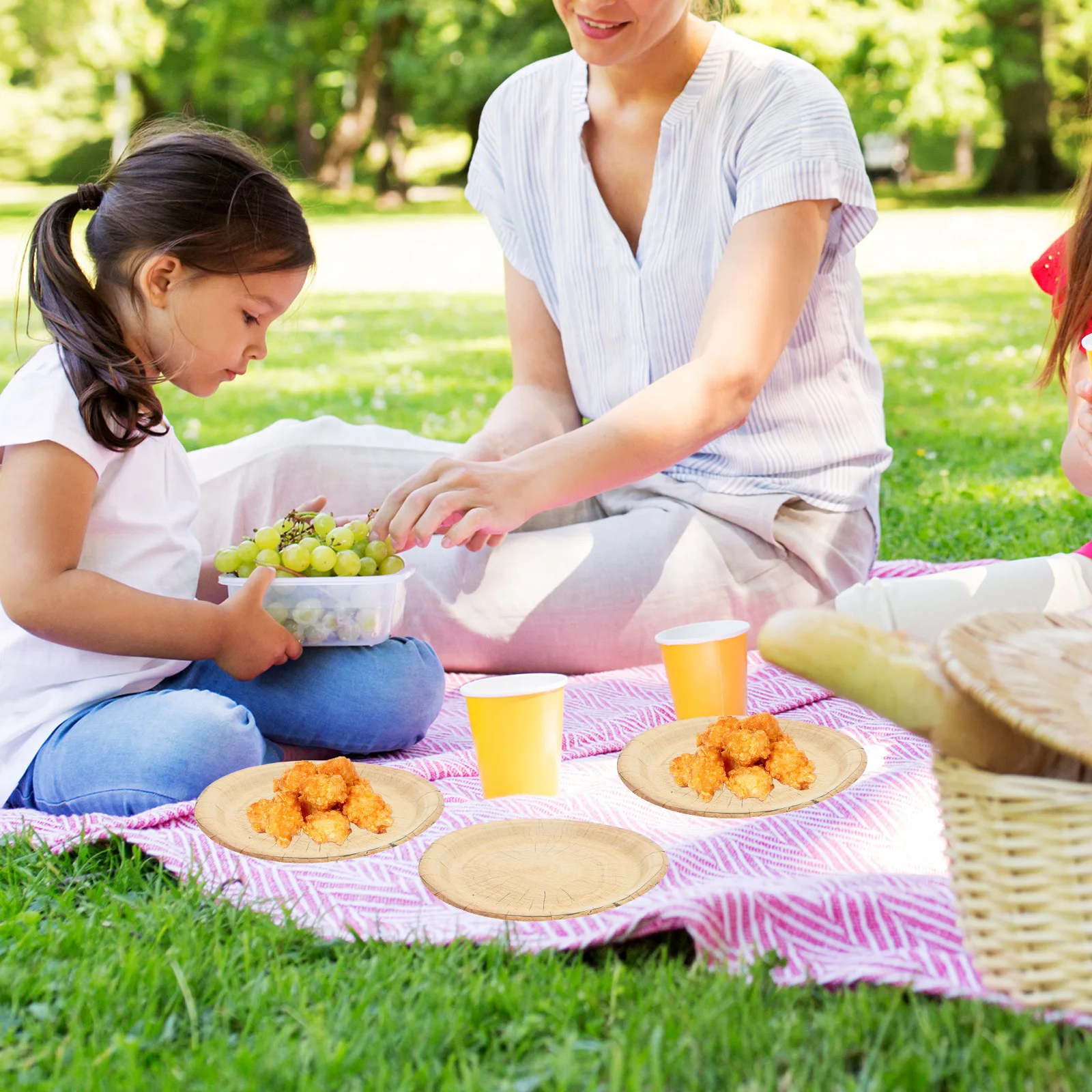 

16Pcs Wood Grain Disposable Paper Plates Rustic Farmhouse Wedding Birthday Outdoor Camp Picnic Theme Party Supplies