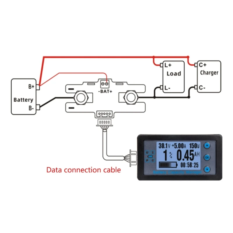 Đồng hồ đo pin đa chức năng Đồng hồ đo pin chống va đập Phát hiện dòng điện chiều Màn hình dễ đọc ABS Q81C