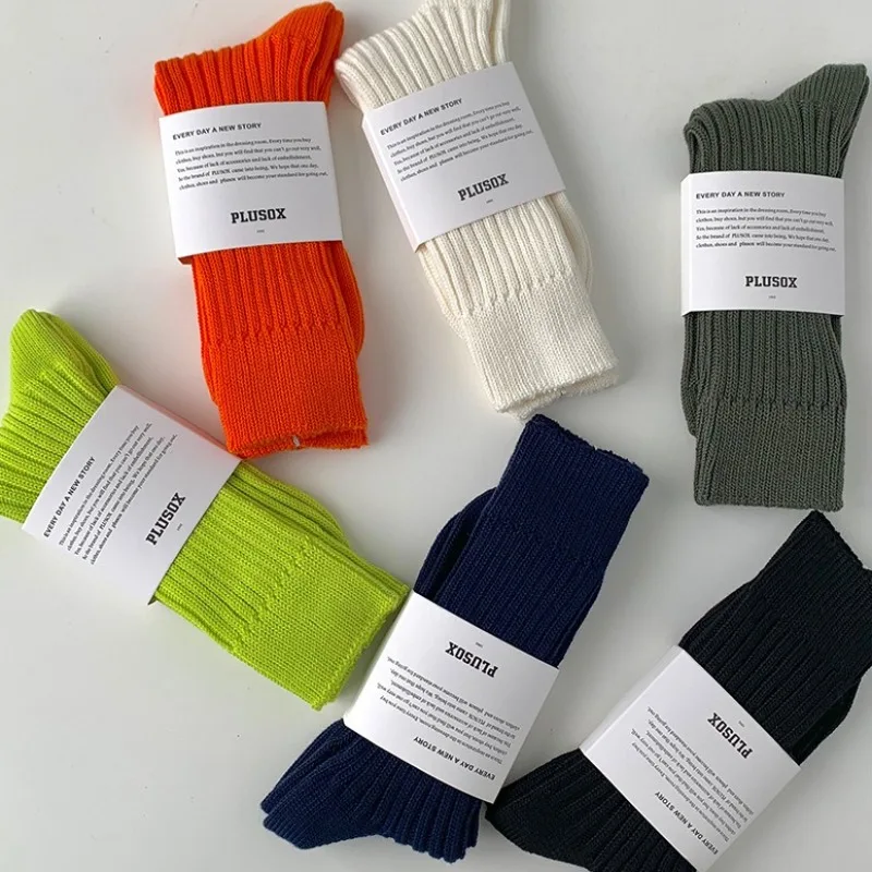 

6 пар длинных носков оранжево-зеленых пар осень-зима теплые носки женские мужские белые короткие школьные женские носки комплект высокого качества