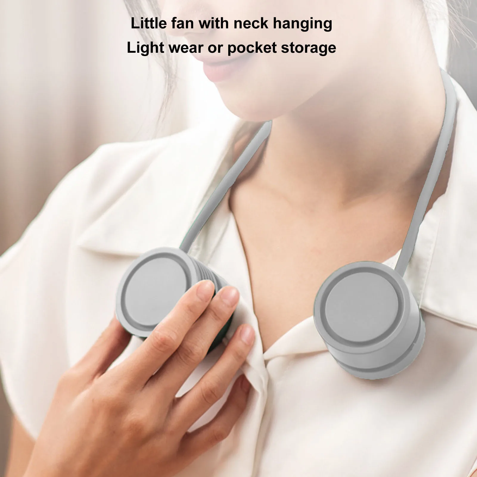 

Bladeless Neck Fan Portable Neck Fan Comfortable Wear Diffuser 360 Degree Cooling USB Rechargeable for Travel for Office