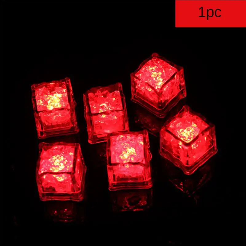 6/1pcs Colorful Luminous Ice Cubes Night Light Colorful Flash Ice In Water Luminous Waterproof Night Light Safe Decoration Light