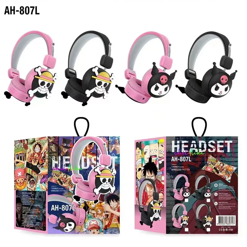 Hello Kitty Kuromi Earphones Earbuds Sport Headset Noise Cancelling Monitors Wireless Bluetooth Headphones Children New Player