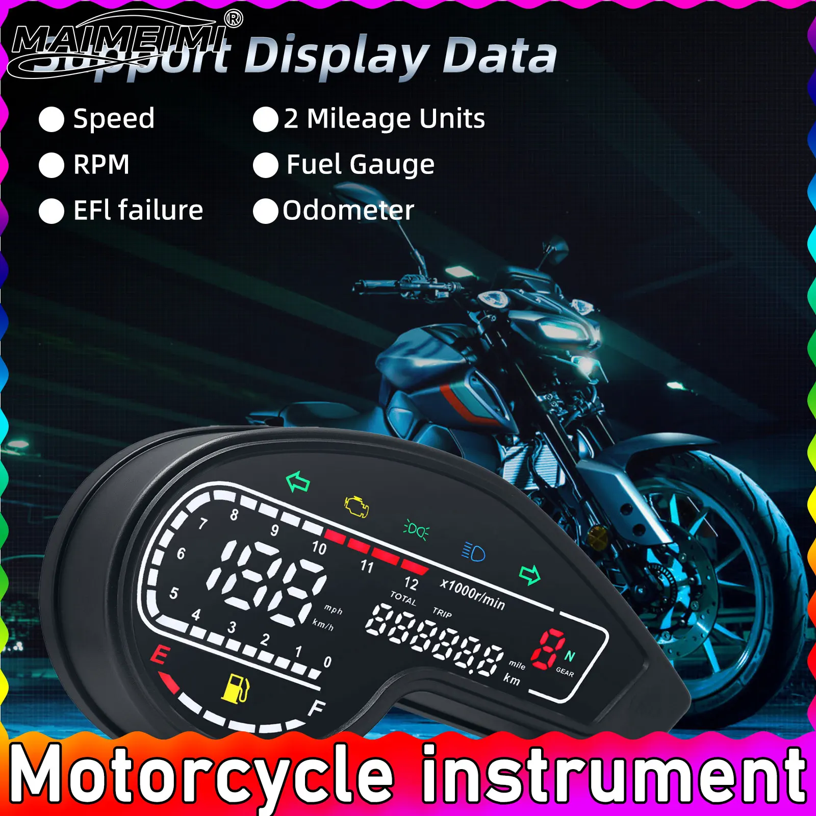 

Tachometer Motorcycle for Honda NXR150 NXR125 Bros 2003-2014 CRV with Turn Signal and Alarm