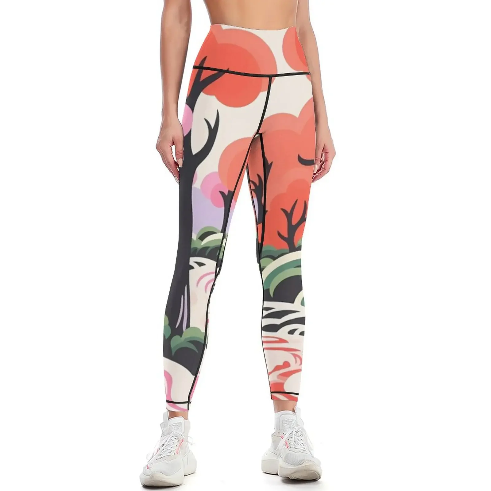 

Trees River Fauvism Leggings Women's fitness Women sports legging pants raises butt Women's high waist Womens Leggings