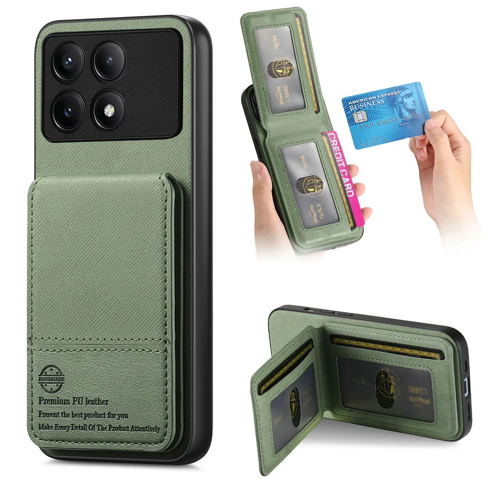 ل PocoF8 Pro F8 Ultra 5G 2025 غطاء بطاقة جلدية محفظة تتفاعل اللوحة الخلفية Xiaomi Poco F8 Pro حافظة Mi Phone Poco F 8 Ultra Funda