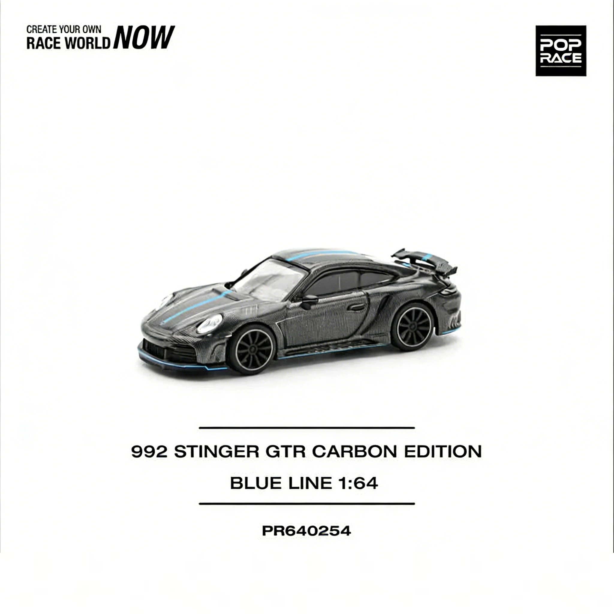

in Stock POP RACE PR640254 1:64 Porsche 992 Stinger GTR Carbon Edition (Blue Line) Diecast Model Car