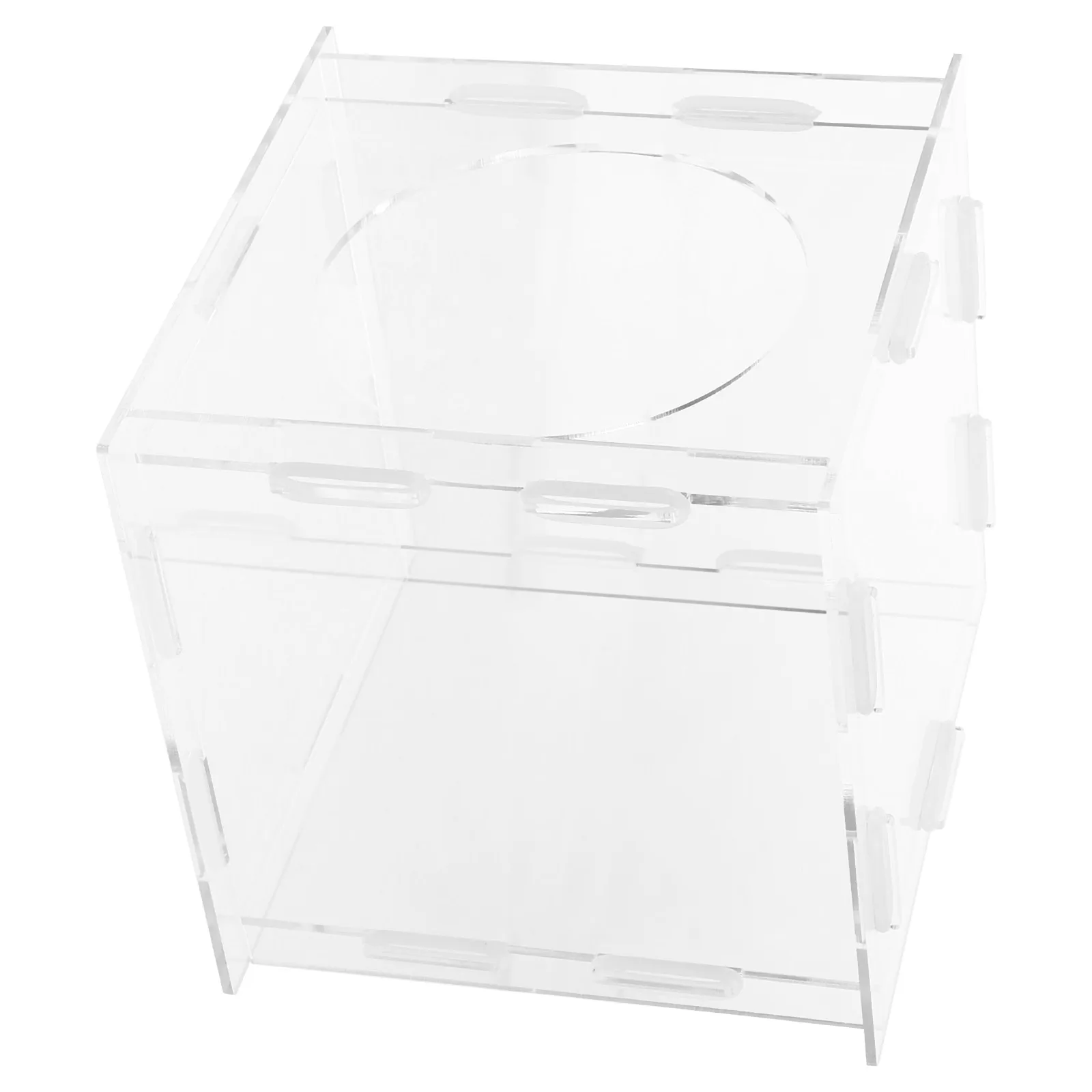 1pc 15CM Transparent Acrylic Raffle Box Lottery Container for Fundraising Tip Jar Ticket Storage Donation Ballot Cubic Box