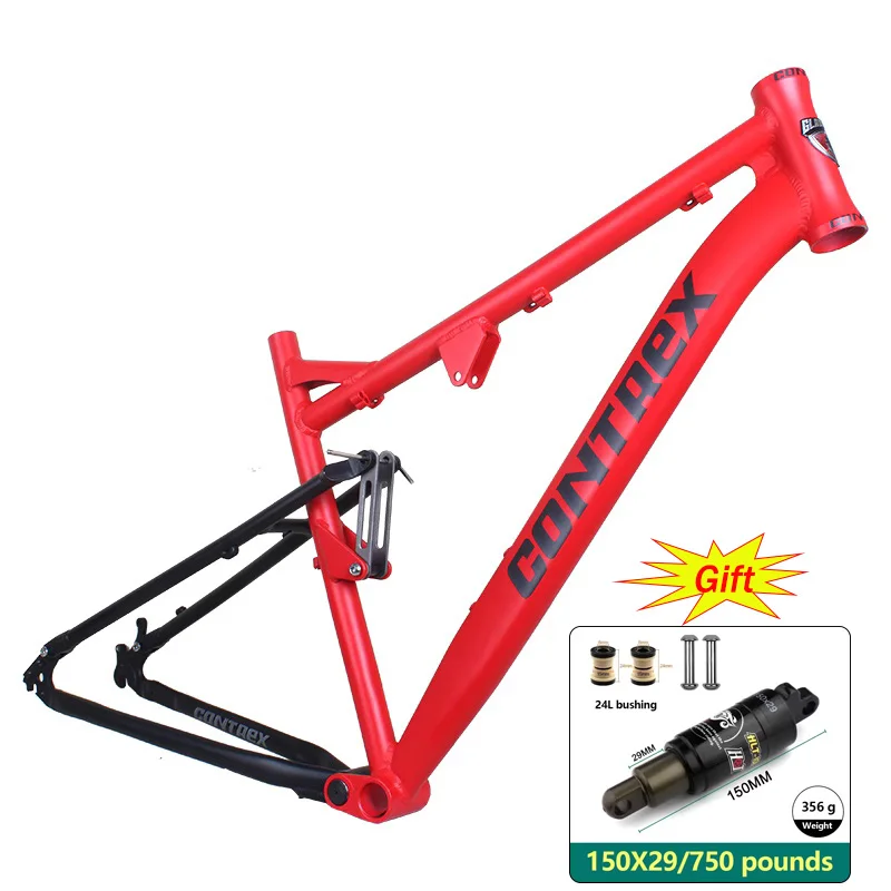 

Mountain Bike Suspension Frame 26/27.5x19" Aluminum alloy Four-Bar Linkage Suspension Compatible with 1.5-2.25" Wheelsets