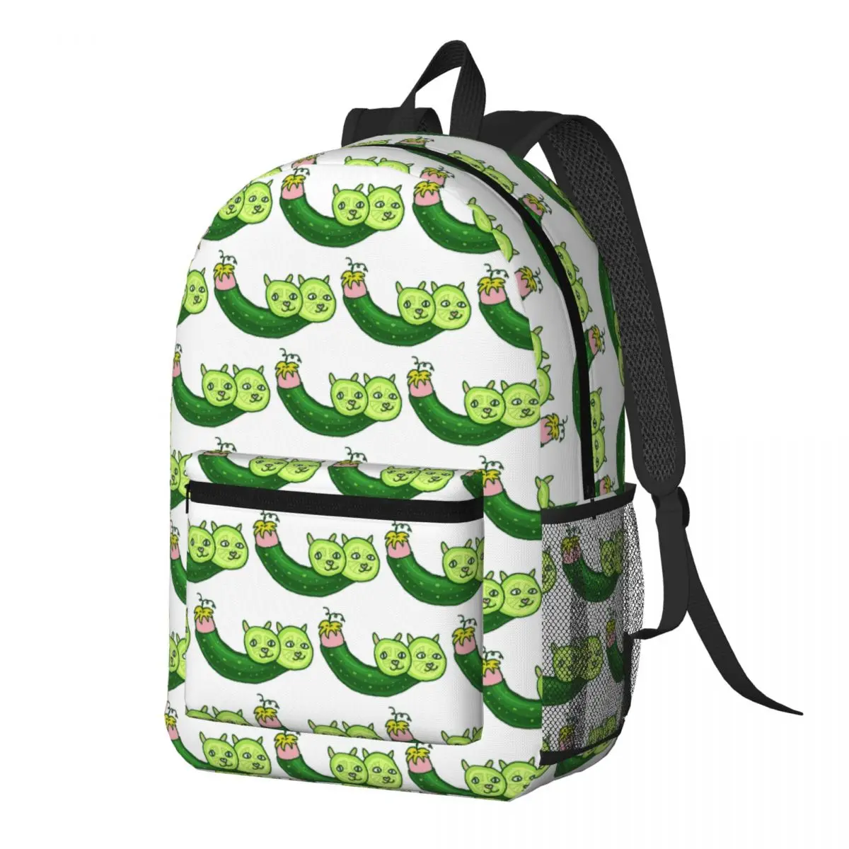 

Cucumber Bean Bean Cat Backpack Daypack Large Capacity Children BookBag School Bag Shoulder Bags for Men Women