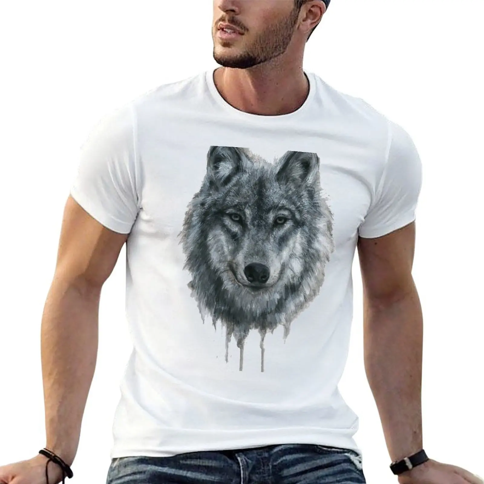 for t Wolf man t man funny high T-Shirt t shirts shirt man shirt cotton quality