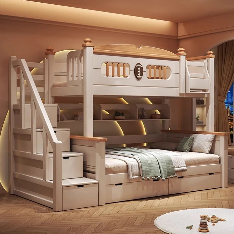 

120x200 135x200 150x200 160x200 180x200 cm Modern simple solid wood bunk bed Double bed 2 people loft bedroom beds With mattress