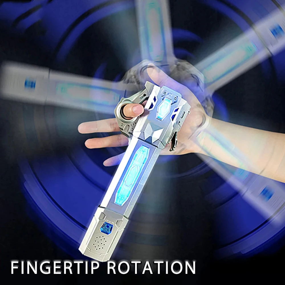 ของเล่นดาบเรืองแสงหลากสีสำหรับเด็ก ดาบเลเซอร์ดนตรีแบบยืดหดได้ 2-in-1 หมุนได้ คลายเครียด อุปกรณ์ประกอบฉากฮาโลวีน