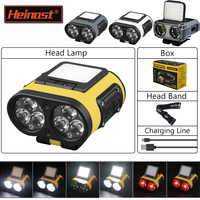 New Sensor Headlamp with Clip 6 Modes High Bright Rechargeable Head Flashlight Outdoor aterproof Headlight for Fishing Camping