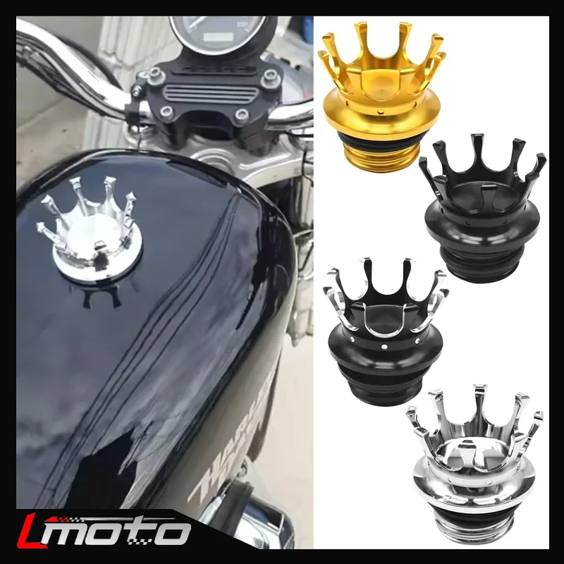 

King Crown Gas Cap Fuel Tank Cover Motorcycle Accessories Sportster XL 883 1200 48 Dyna Touring Road King Softail For Harley