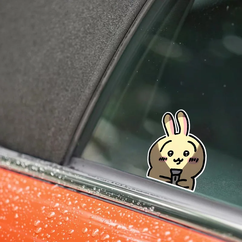 Chiikawa Hachiware Usagi lindo dibujo animado motocicleta coche rasguño maleta cuaderno taza de agua decoración pegatina
