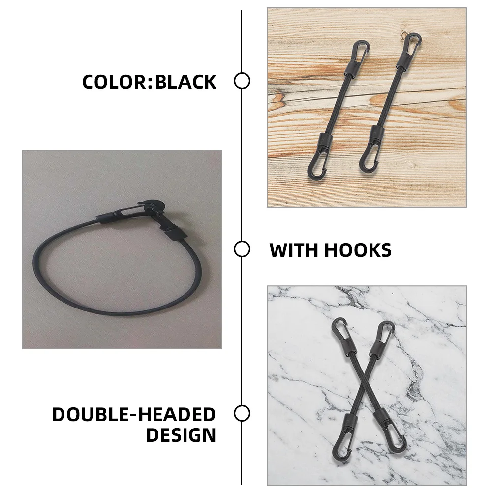 

6 Pcs Elastic String Hook Kayak Rope Camping Cord Hanger Straps Tie down Buckle Climbing Bungee with Hooks