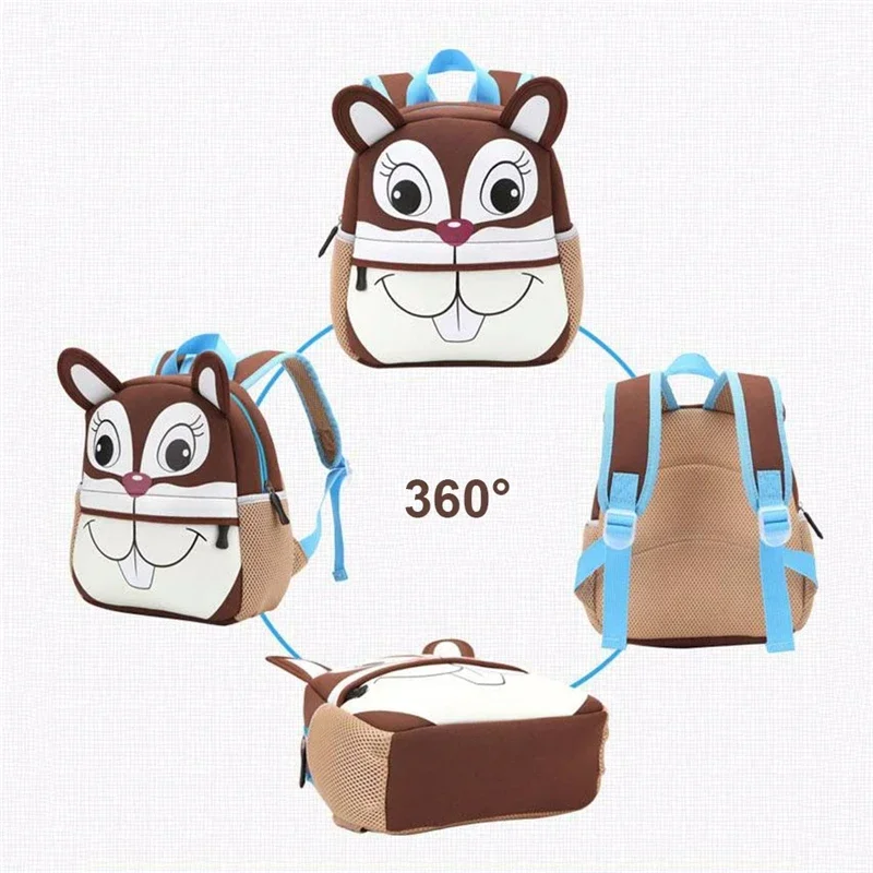 Kids Baby Backpack Cartoon Animal Pig Dog Rabbit Tiger Sheep Monkey Plush Backpack Children 3D Kindergarten School Bag 1-7 Years