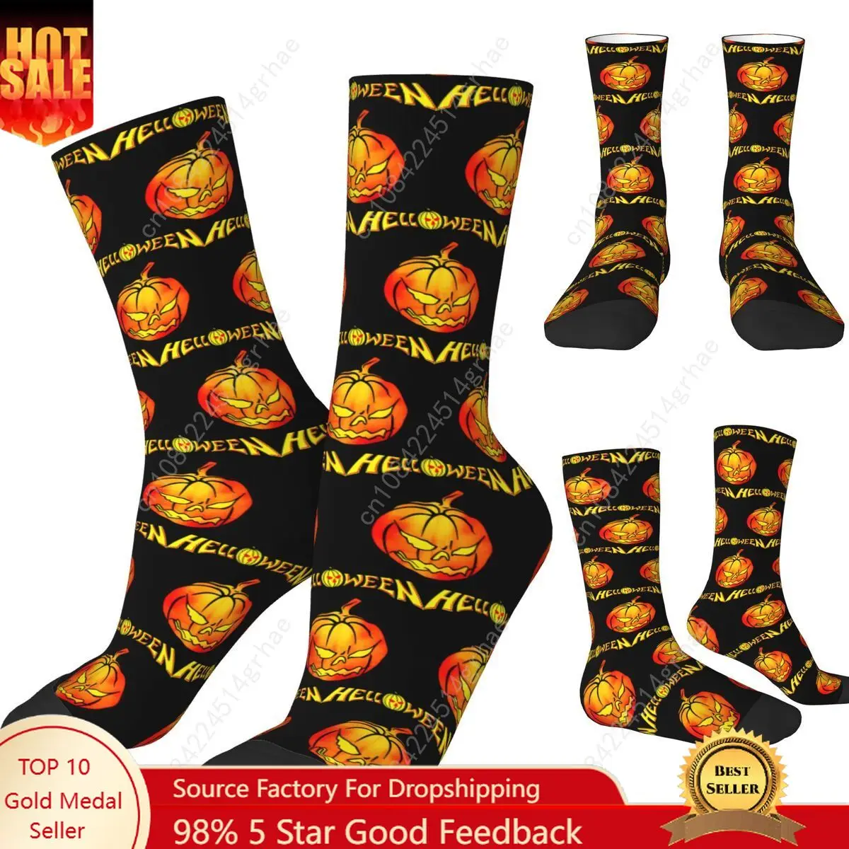 

Helloween Is A Power Metal Stockings Men's Socks Quality Korean Socks Spring Running Anti Slip Graphic Socks Gift