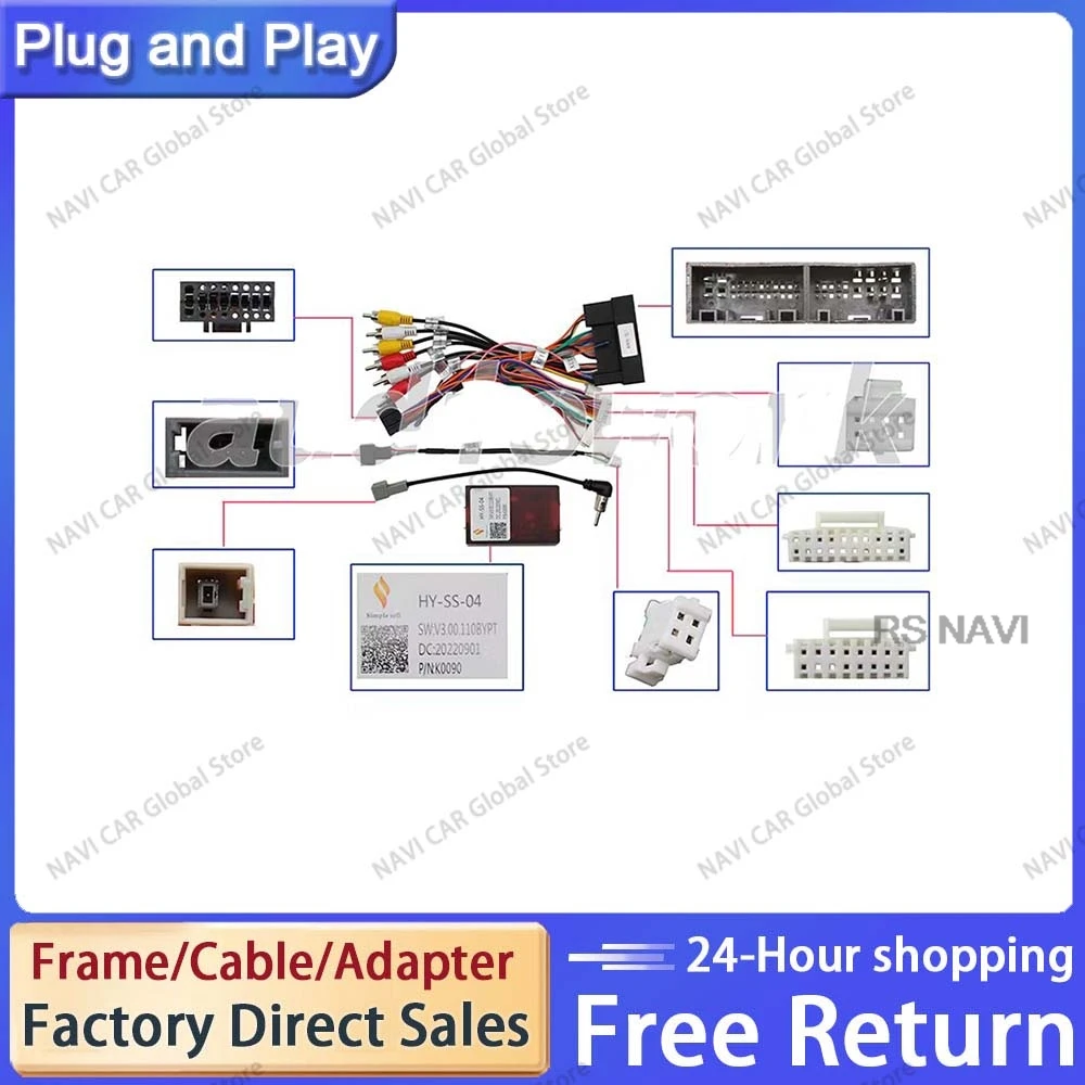 NAVI Canbus Box Decoder HY-SS-04 For Hyundai Santa/SantaFe/IX45 Wiring Harness Power Cable Android For Car radio Multimedia