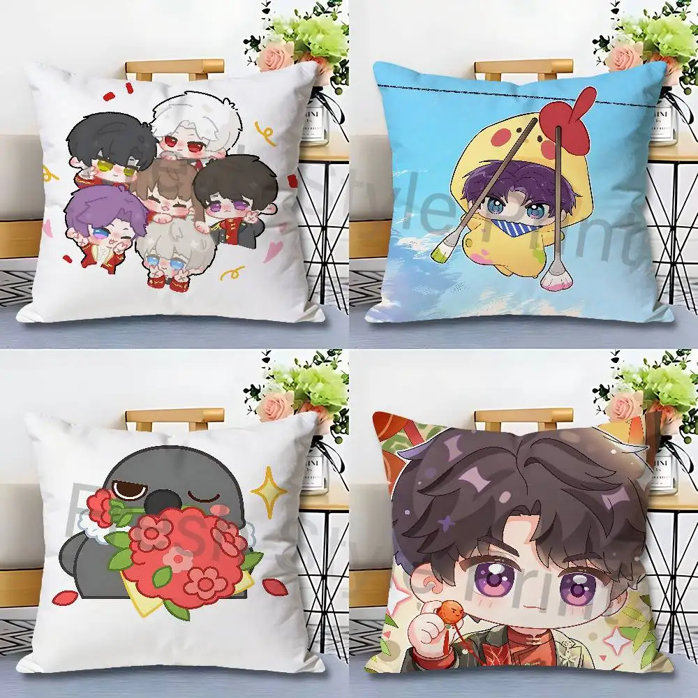 Chibi L-Love and D-Deepspace Pillow Cases for Bedroom Living Room Sofa Home Decor Polyester Cushion Cover with Zipper