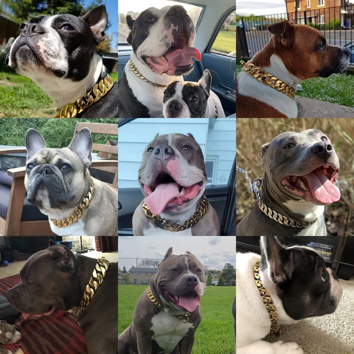 32mm Wide Gold Dog Chain Collars Heavy Strong Stainless Steel Dog Choker Pitbull Gold Dog Necklace For Large Dogs