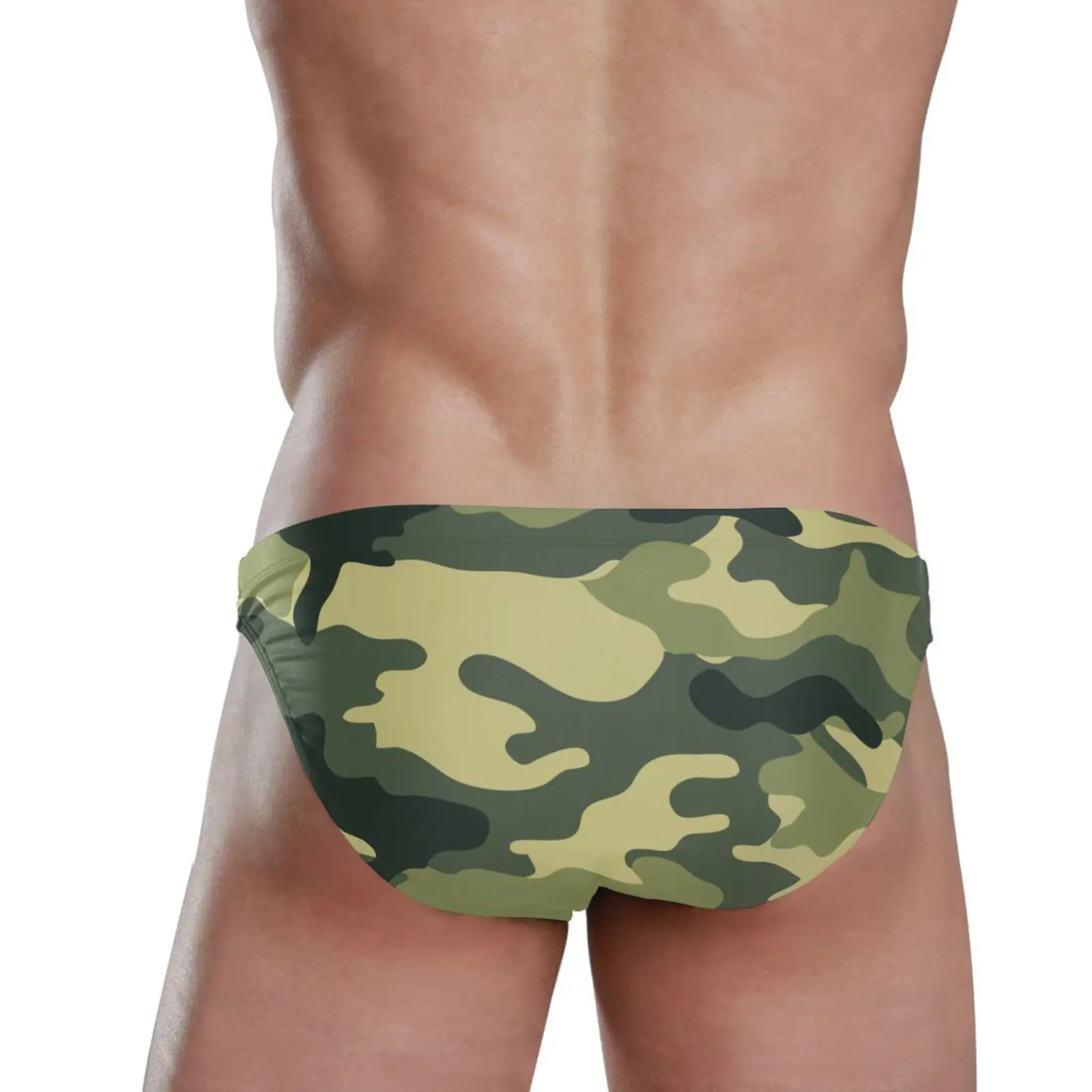 Sexy Men Swimwear Polyester Quick Dry camouflage design Swimming Briefs Gay Low Waist Swimsuits Beach Pool Spa Bathing Panties