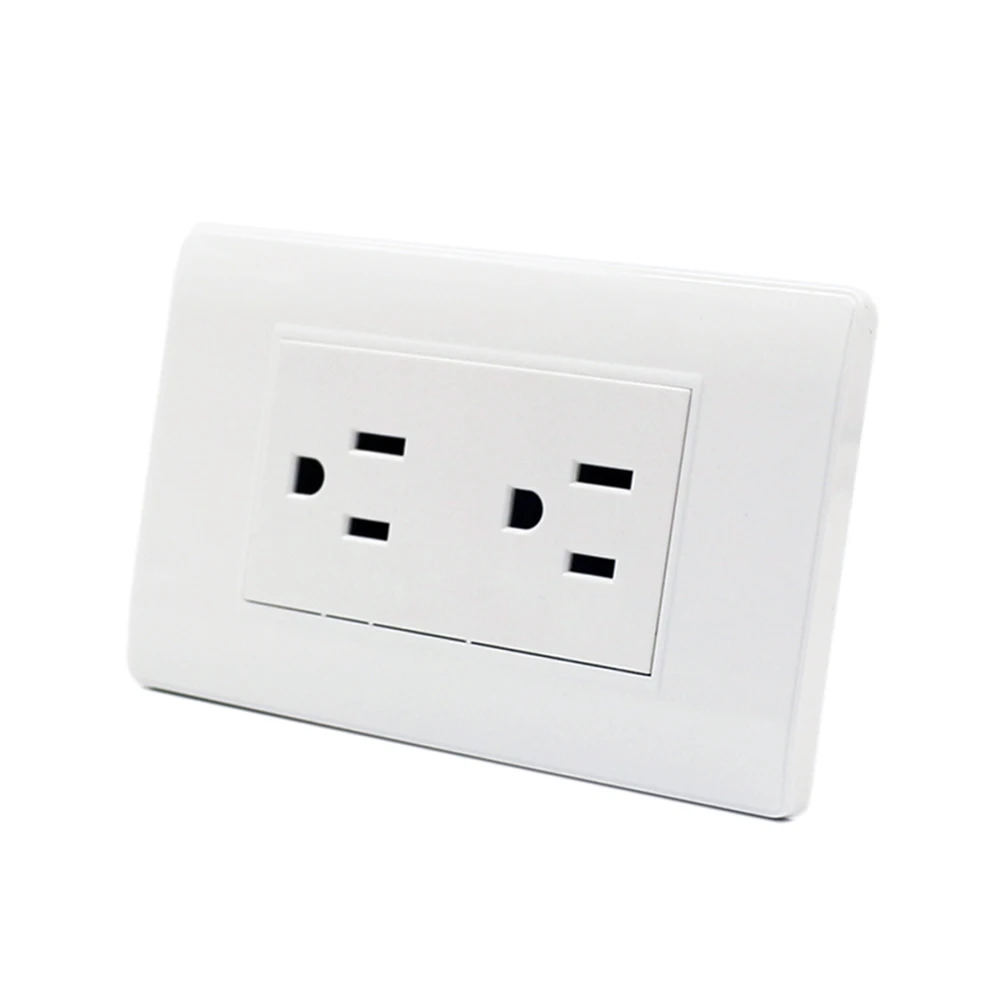 US Standard White Color PC Wall Plate 6 Holes Socket 3 Pins Socket With 1 Gang 1 Way 2 Way Switch/2 USB Type A Ports