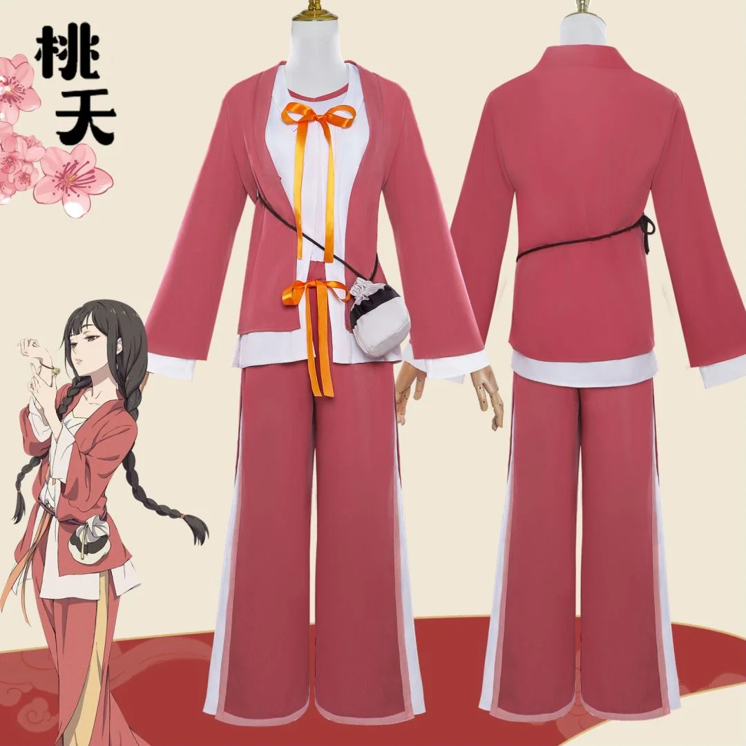 Disfraz de Anime cien Demon Spectrum Tao Yao, traje de uniforme rosa, juego de rol para fiesta de Halloween, trajes de Carnaval para niña adulta