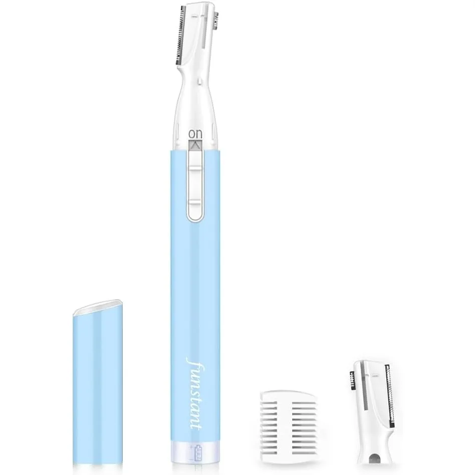 

Precision Electric Eyebrow Trimmer for Women, Battery-Operated Facial Hair Remover with Comb, Painless No Pulling for Face Chin