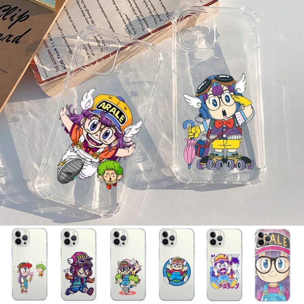 Dr Slump Arale Phone Case For iPhone 15 11 12 13 14 Mini Pro Max XR X XS TPU Clear Case For 8 7 6 Plus SE 2020