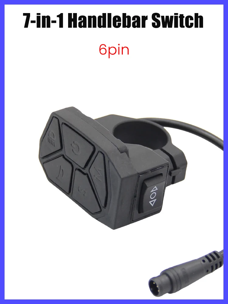 Przełącznik kierownicy 7-w-1 6-Pin do hulajnóg elektrycznych IScooter IX3 IX4 Smartgyro Zwheel - kierunkowskazy, klakson, światła, przycisk (1pcs) — Zdjęcie 2 z 2