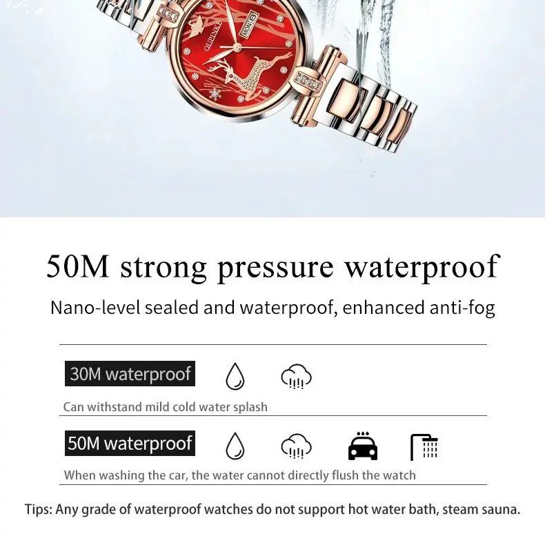 OUPINKE 3180 Women Watches Imported Quartz Movement Ceramic Strap Waterproof Luminous Ladies' Watches Set