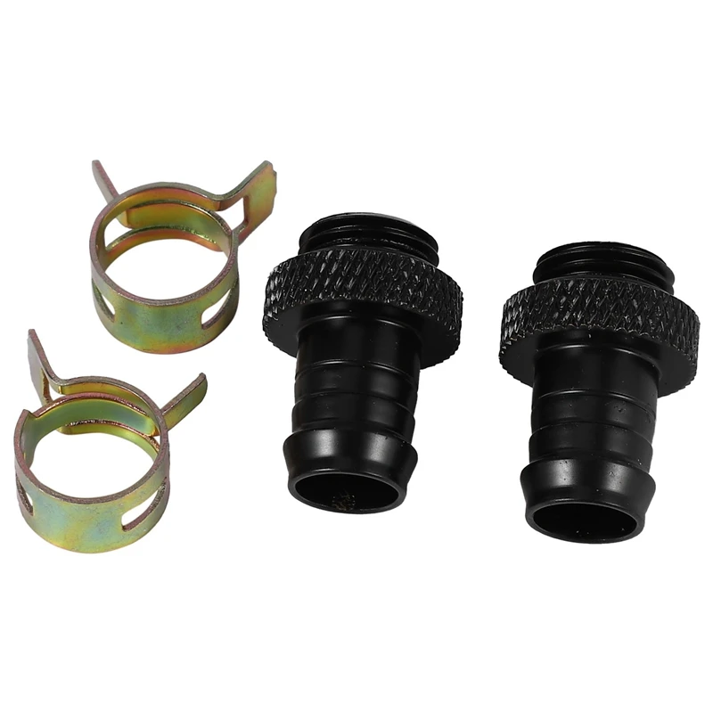 2Pcs Barb Fitting Computer radiatore di raffreddamento ad acqua dissipatori di calore in rame morsetto di raffreddamento per tubi Id da 3/8 pollici G1/4 cromato Del