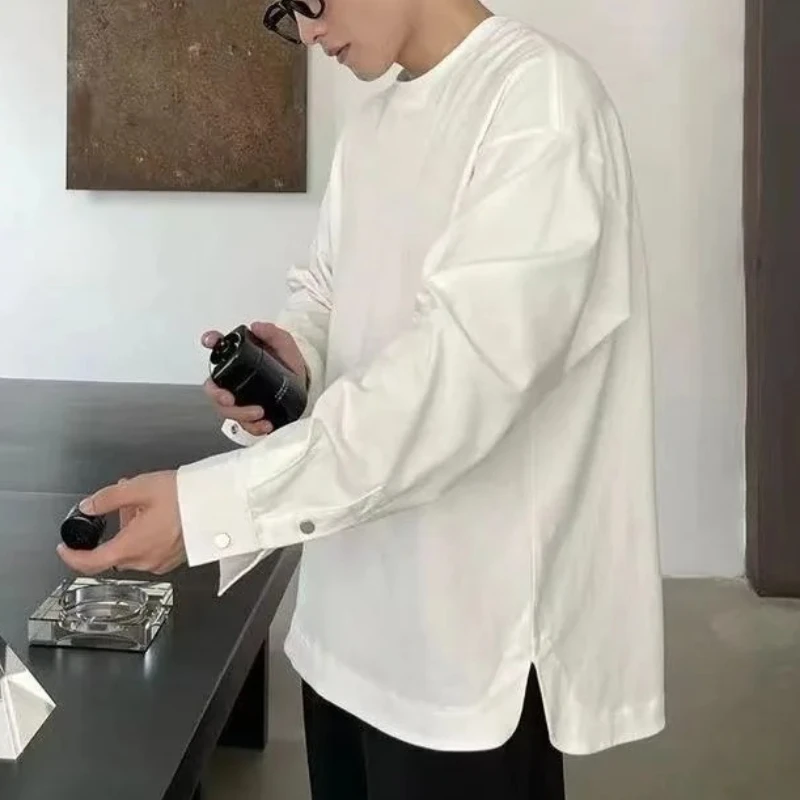 

New Baggy Base Layer Male Pullover Korean Autumn Sweatshirt Aesthetic Designer Streetwear Luxury 2025 Xxl Funny Men's T-shirts