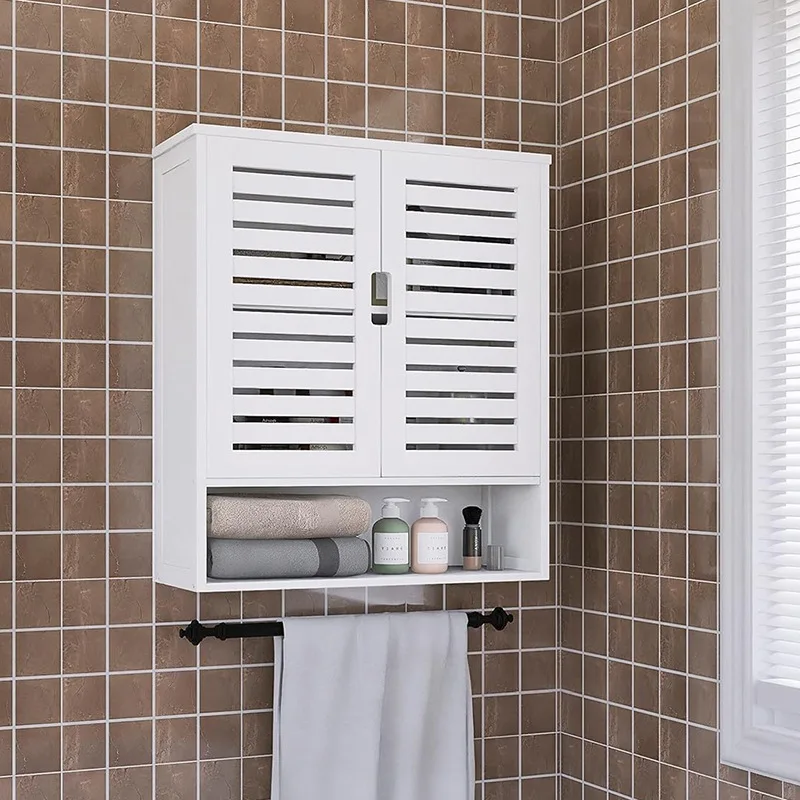 Amazon Bathroom Storage Rack Non-Punching Multilayer Storage Rack Large Capacity Bathroom Wall Mounted Storage Cabinet