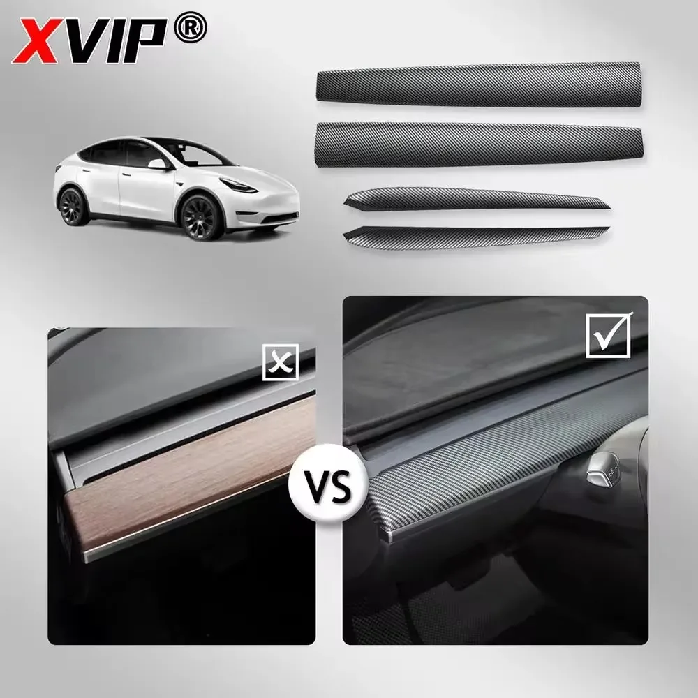 XVIP nuovo Kit di strisce di copertura dell\'involucro del cruscotto con rivestimento laterale della porta anteriore segmentato per Tesla Model 3 Y