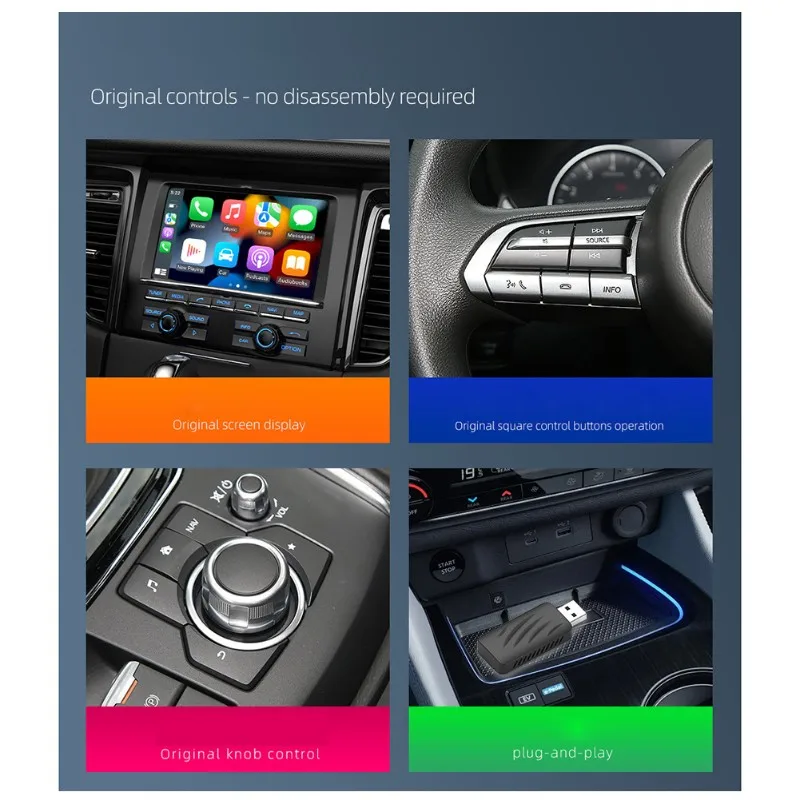 Practical Universal Wireless Carplay Adapter Wireless Carplay Box Wired To Wireless For Car