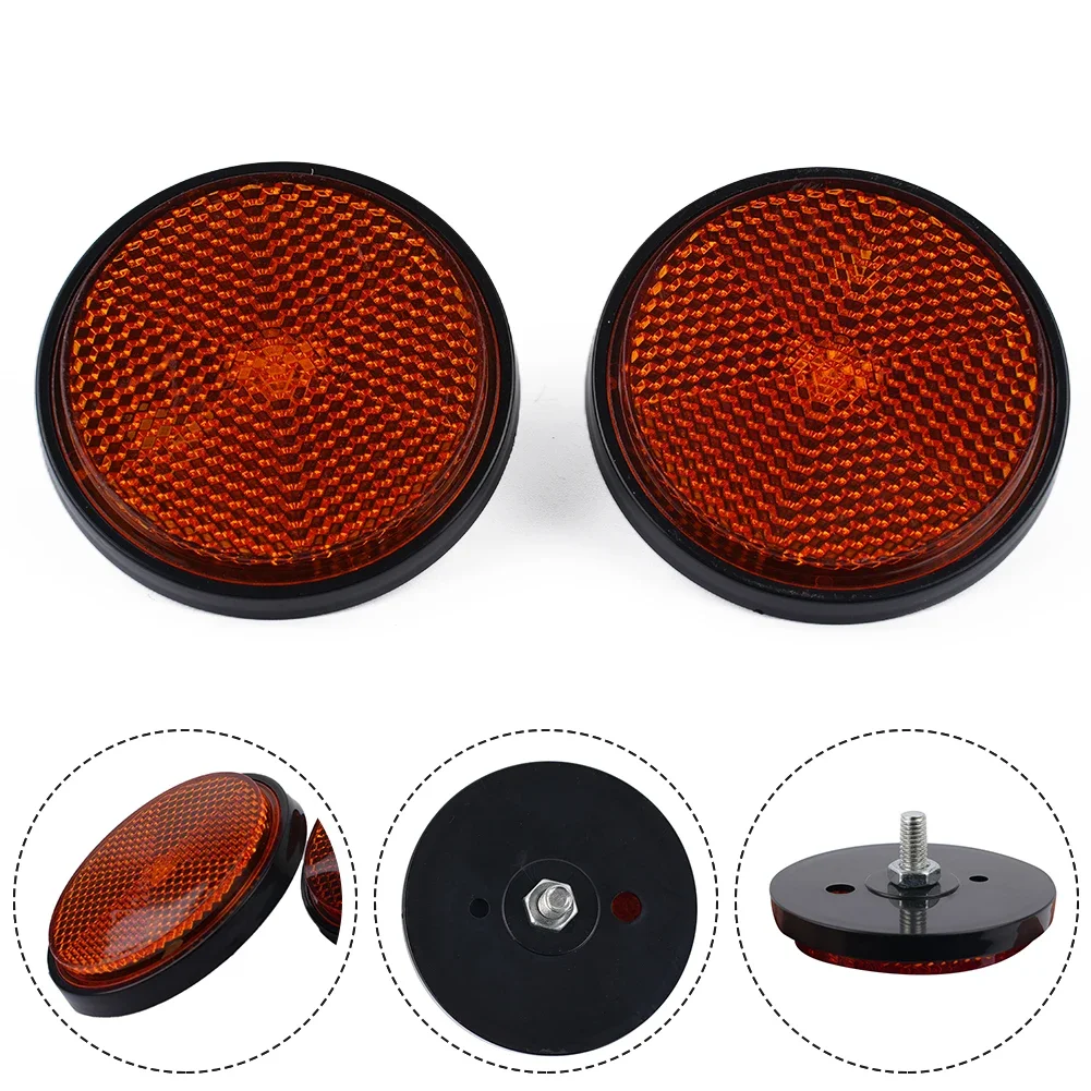 Reflector Circular Reflector Car Light Part Motorcycle Night Plastics Refraction Trucks 2x Circular High Quality