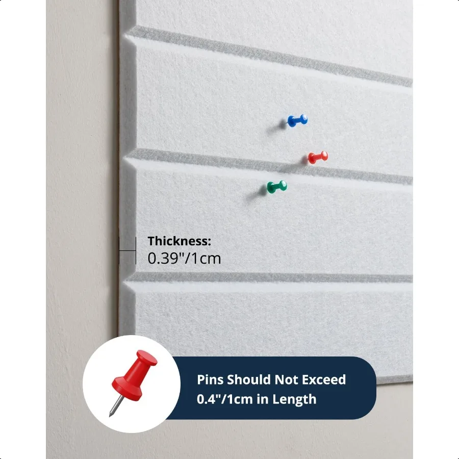 لوحة الفلين الكبيرة 12 حزمة 12 "X12" X0.4" بلاط لوحة الإعلانات مع لاصق ذاتي لجدار المنزل والمكتب ديكور دبوس لوحات الفلينWh #3