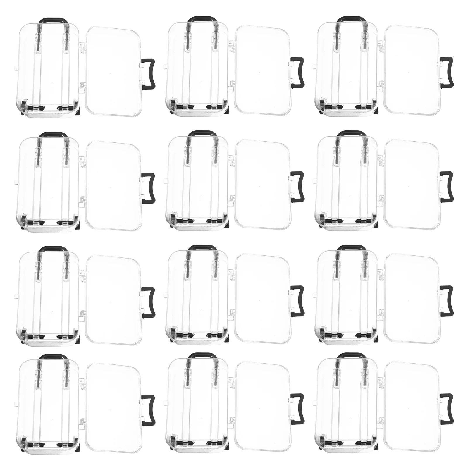 

12 pcs Transparent Mini Suitcase Party Favor Boxes Creative Design Wedding Candy Storage Small Items Packaging Plastic