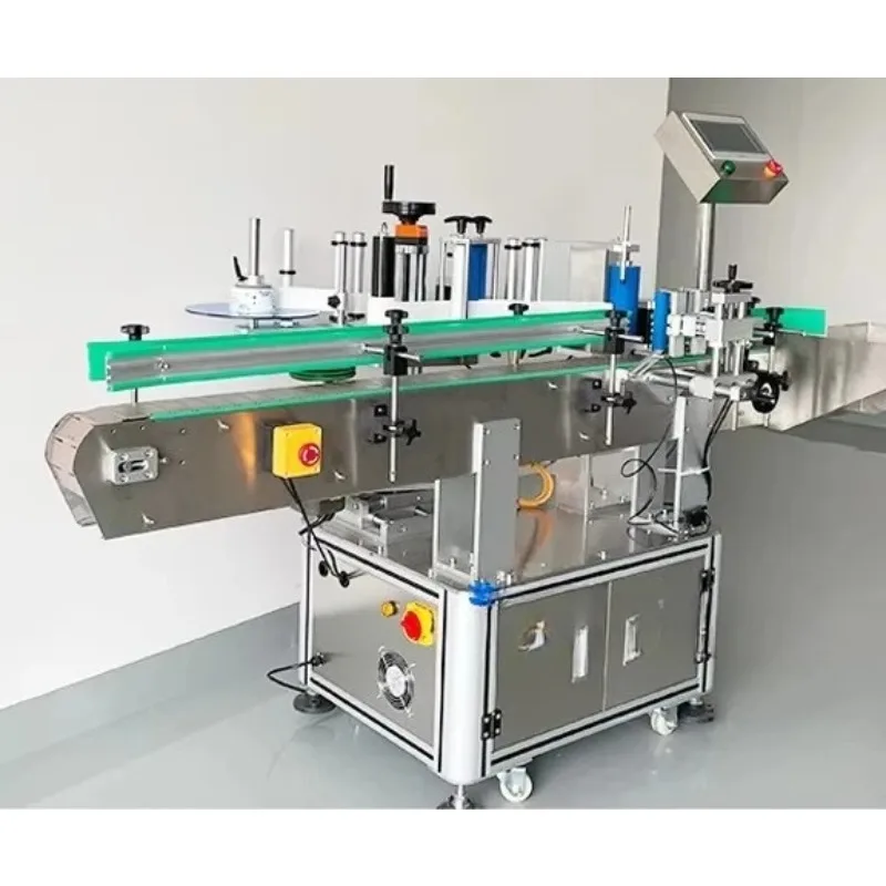 FL Fully Automatic Vertical Bottle Labeling Machine Can Jar Labeler Applicator Sticker Labeling Machine