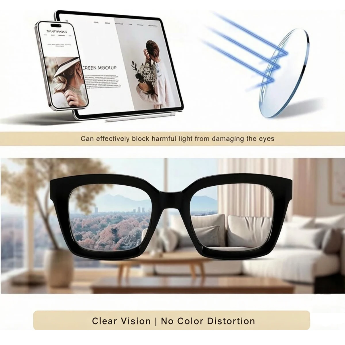 Anti-Blue Light Reading Glasses Auto Focus Fashion Square Computer Eyeglasses High Quality Reading Glasses L29
