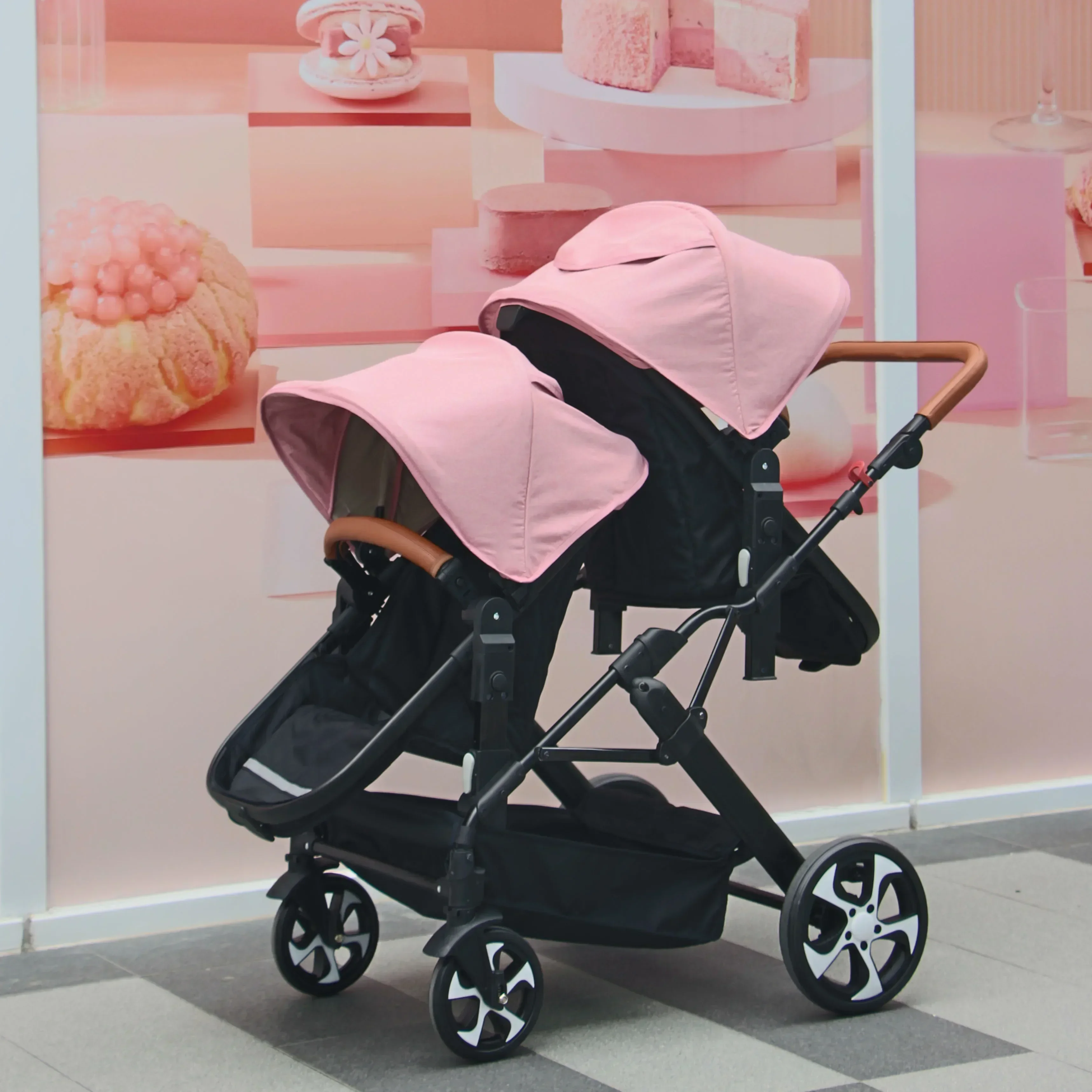2025 New Twins Three-in-one Stroller with Car Seat, Foldable, Lightweight, Equipped with Gifts