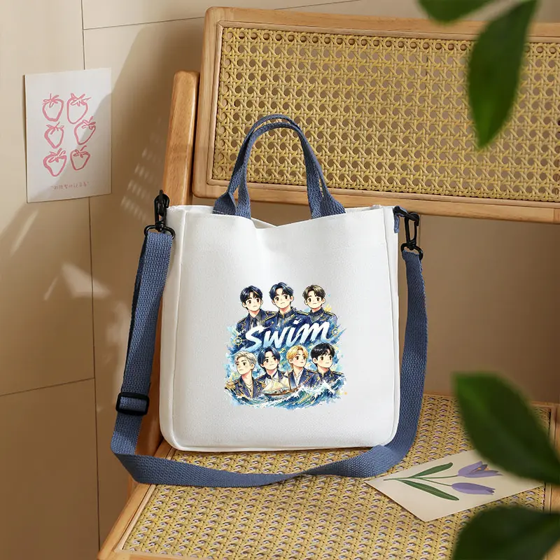Swim Album Arirang 2.0 World Tour 2026 Tote Bag Large Capacity Multifunctional Crossbody Bags Women Kpop Fan Gift Grocery Bag