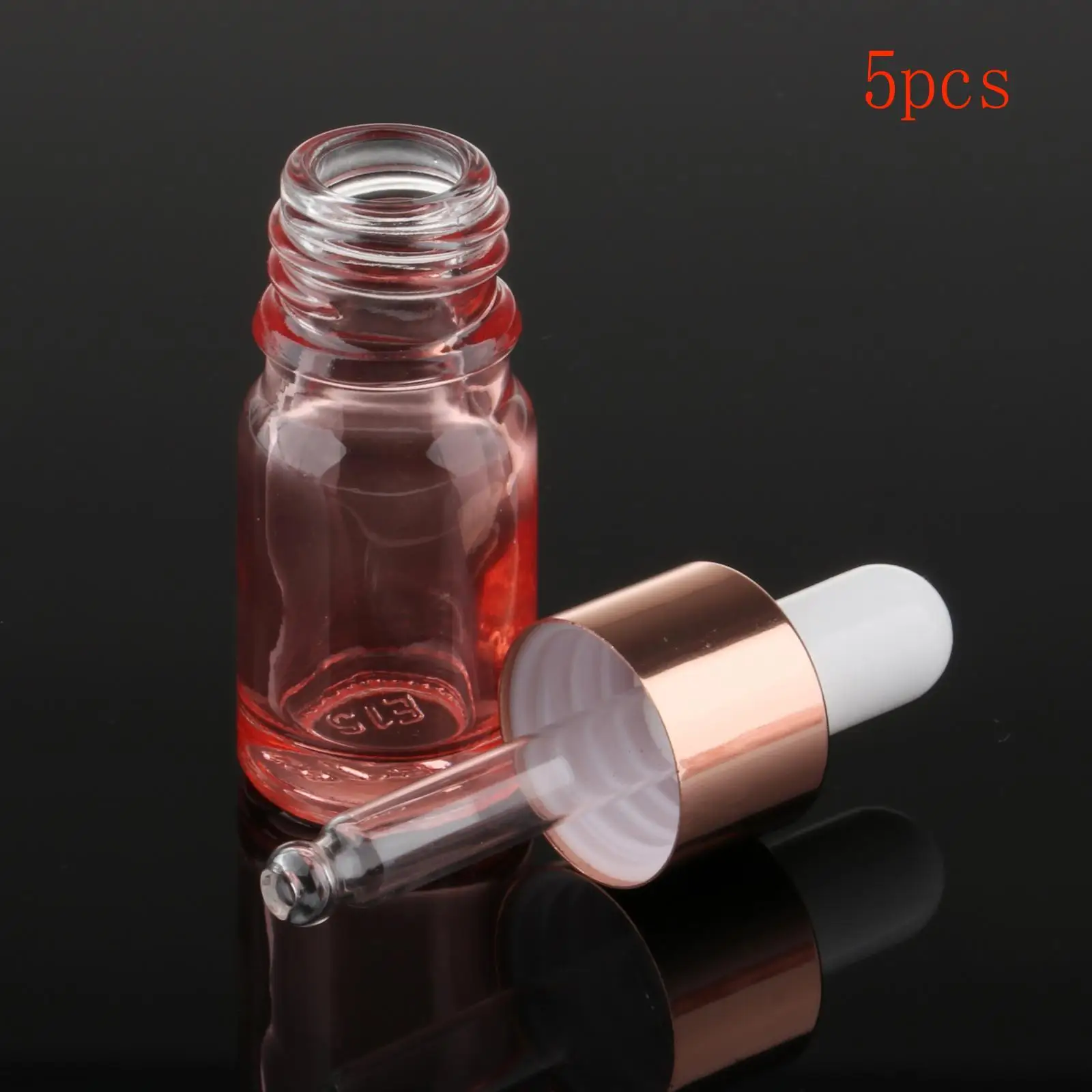 5 Pcs Glass Eye Dropper Bottle for Essential Oil Travel Liquids Cleaning